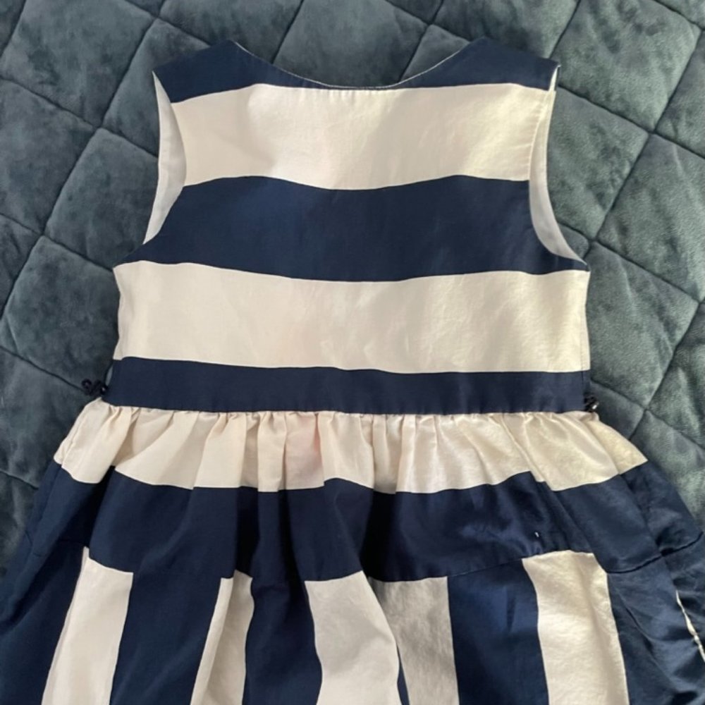 Blue and white dress for a toddler